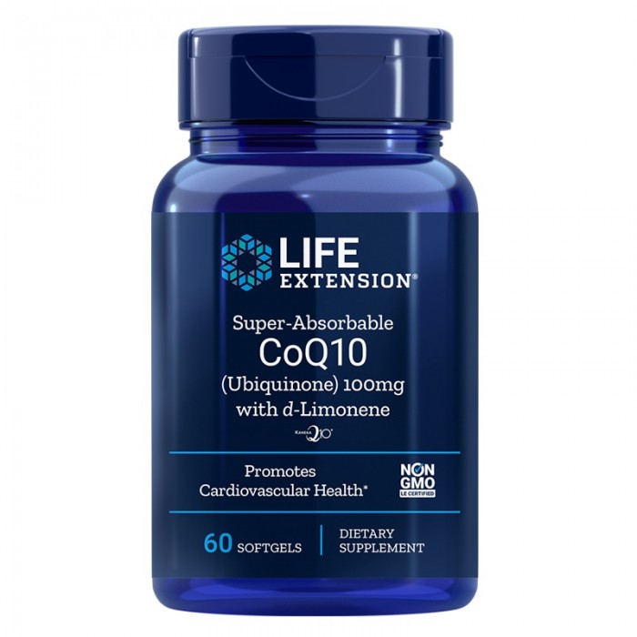Super-Absorbable CoQ10 (Ubiquinone) cu d-Limonene (60 capsule ), LifeExtension